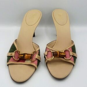 Gucci size 9B color pink green & tan 100% AUTHENTIC USED ITEM